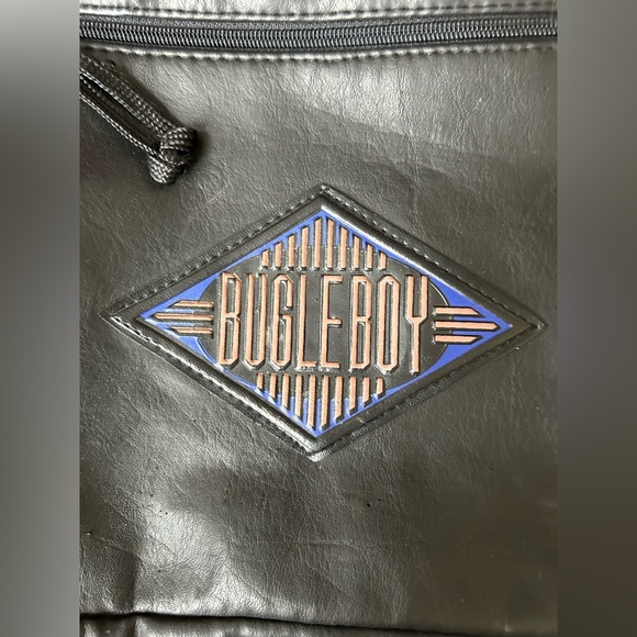 Bugle Boy black vintage vegan leather backpack good pre-owned condition - Picture 2 of 9